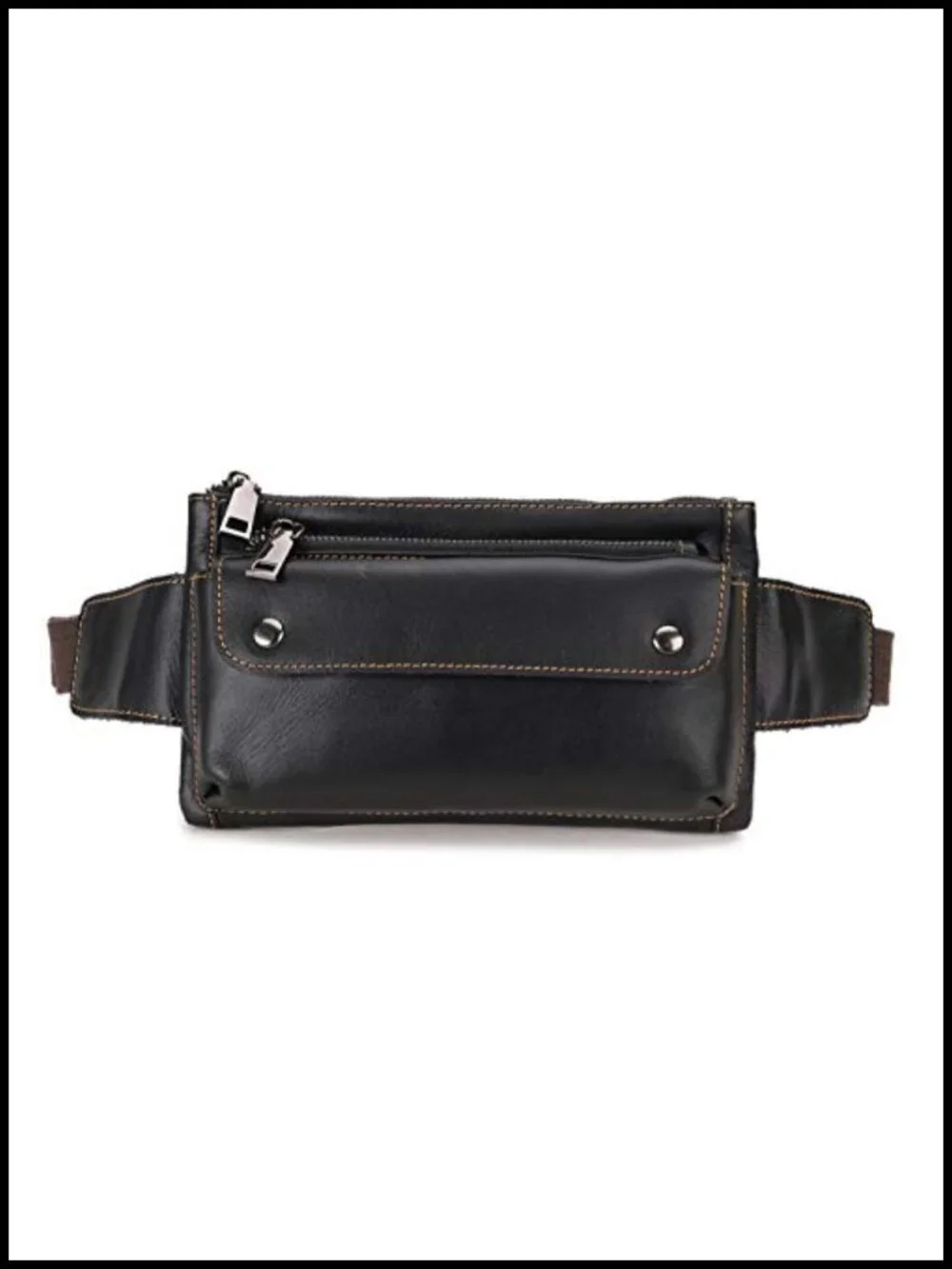 Genuine Leather Waist Pack Messenger Bag Fanny Pack for Travel Running Hiking